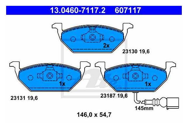Placute frana fata VW Golf IV ATE